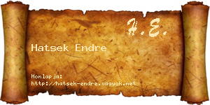 Hatsek Endre névjegykártya